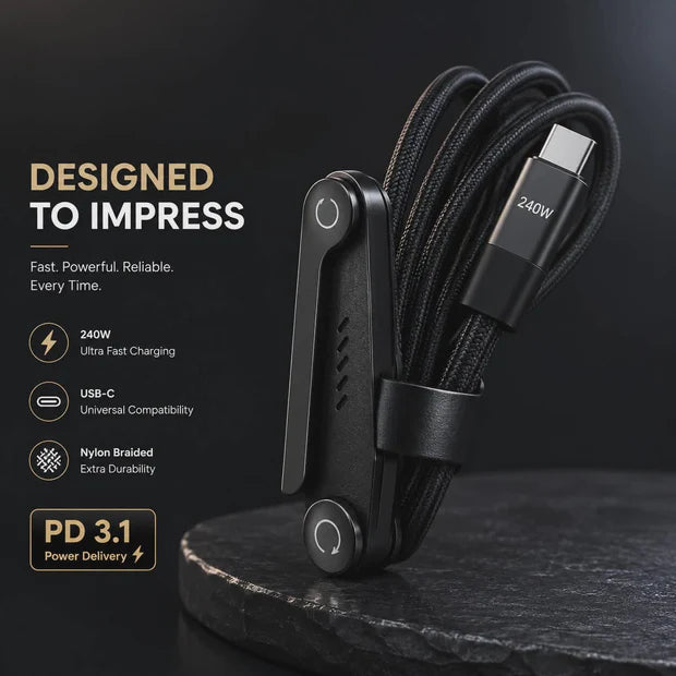 240W Foldable USB - C Fast charging Cable organizer